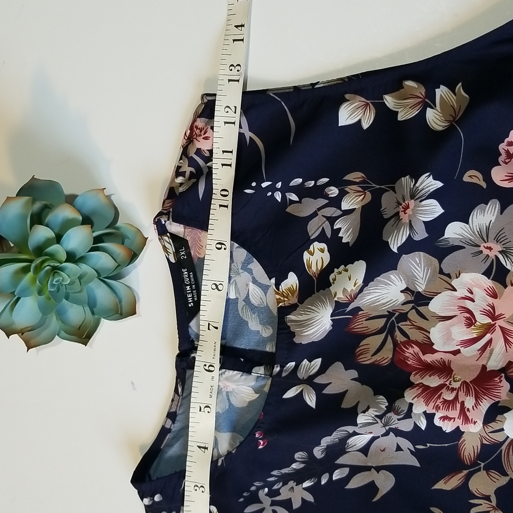 SHEIN Floral Short Sleeve Dress Size 2XL - Picture 6 of 12